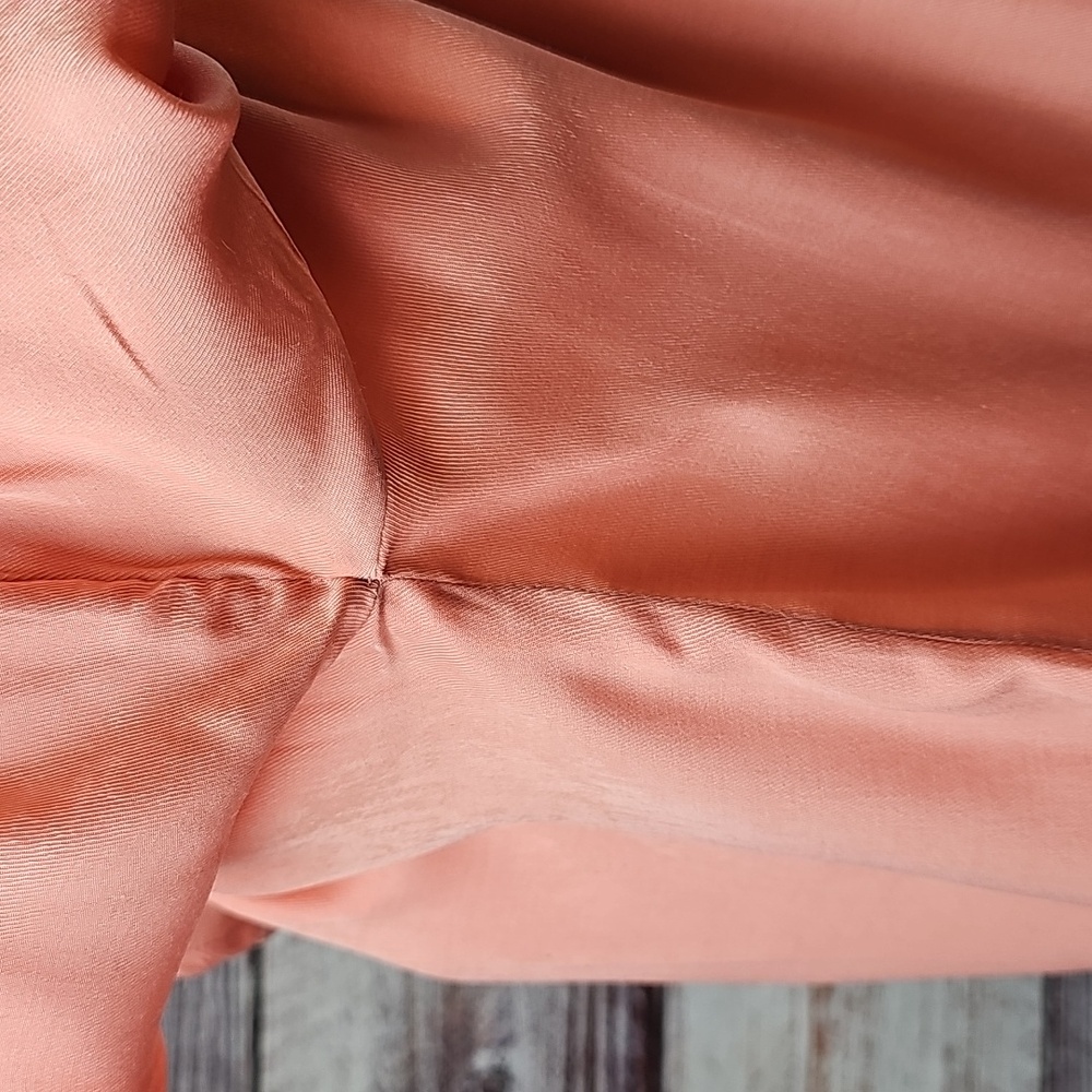 NOBLE U MELON OFF THE SHOULDER 3/4 ASYMMETRICAL SLEEVE BABYDOLL CROP TOP - Picture 8 of 12